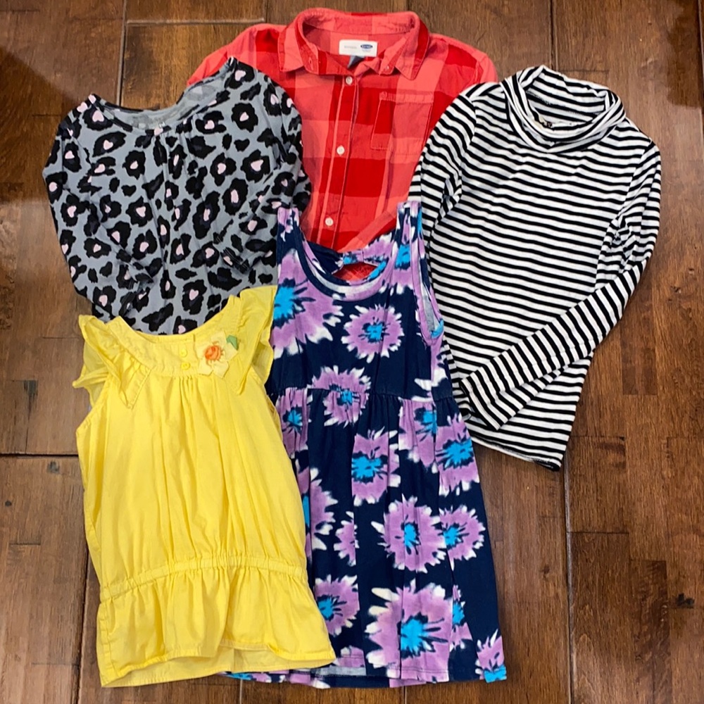 6-6X-7  EUC LOT 4 items tank dress flannel&tunic, black&white is not available